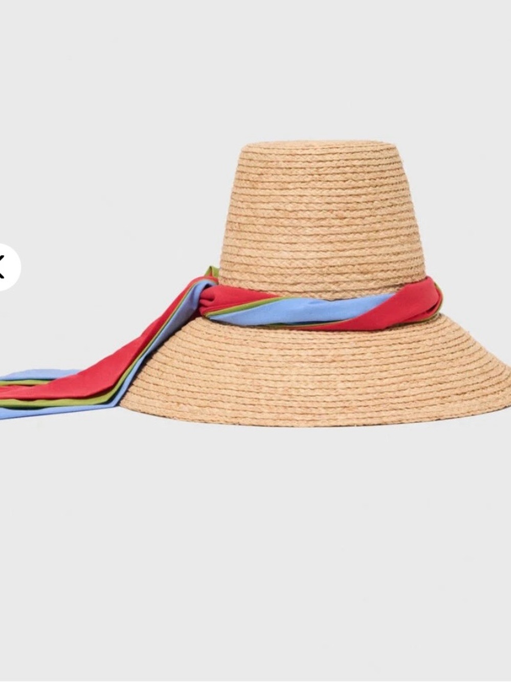NWT Maje x Blanca Miró Raffia Hat With Printed Ribbon